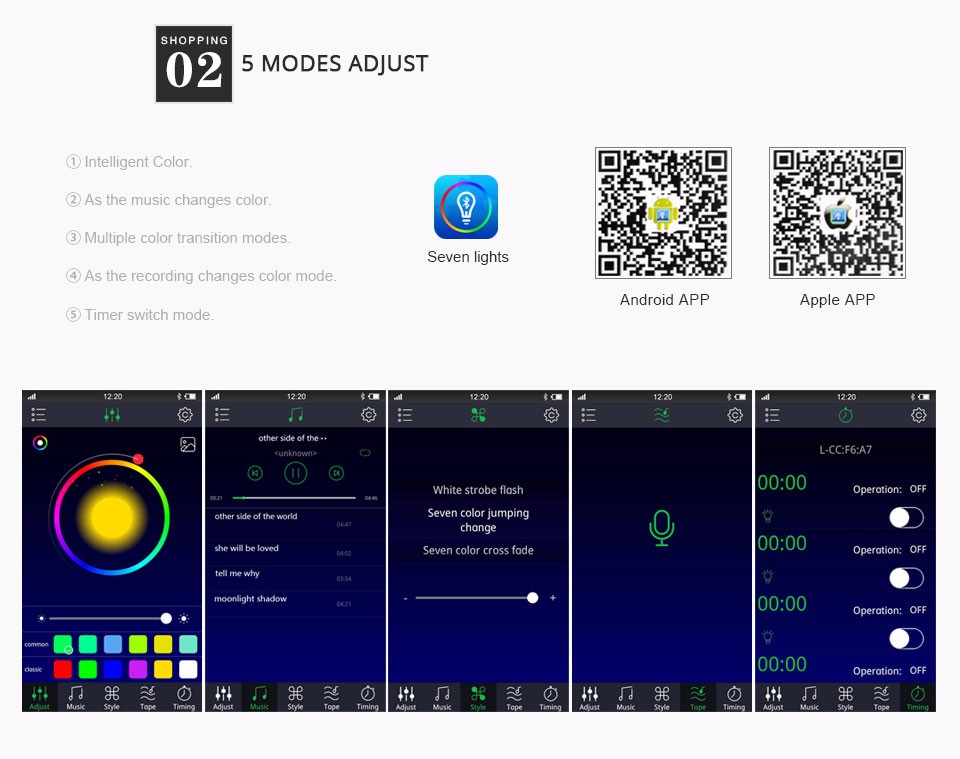 For 5050 3014 RGB LED Strip light DC12 24V Bluetooth LED RGB Controller Music Sound APP Control with IOS 6.0 Android 4.0