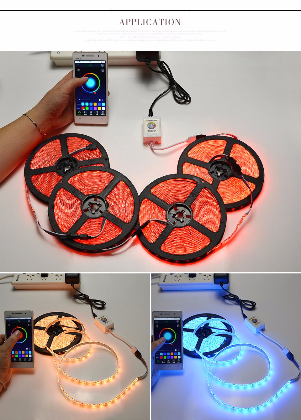 For 5050 3014 RGB LED Strip light DC12 24V Bluetooth LED RGB Controller Music Sound APP Control with IOS 6.0 Android 4.0