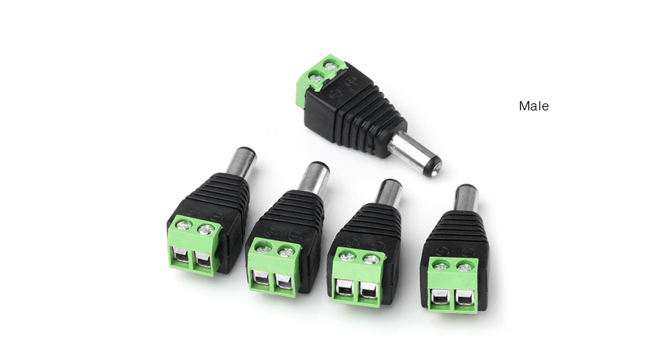5Pcs Free Welding LED Strip Adapter Connector Male Female LED Strip Light DC Connector 2.1 x 5.5mm Power Adapter Connector Plug