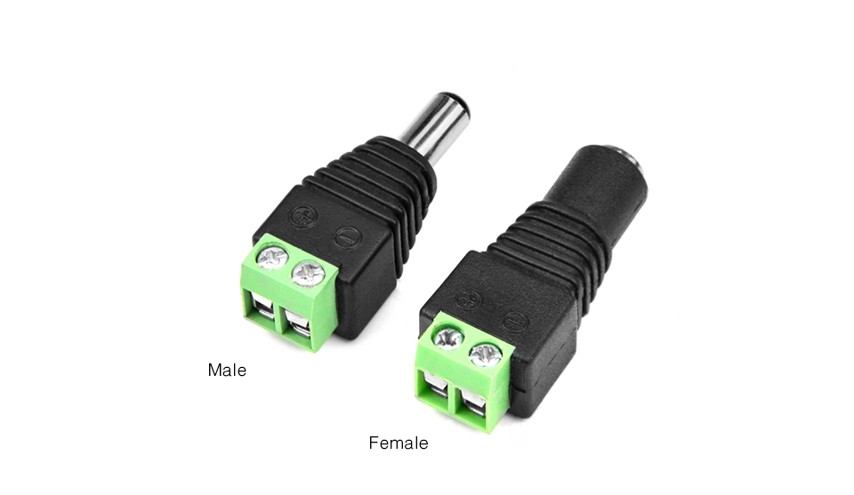 5Pcs Free Welding LED Strip Adapter Connector Male Female LED Strip Light DC Connector 2.1 x 5.5mm Power Adapter Connector Plug