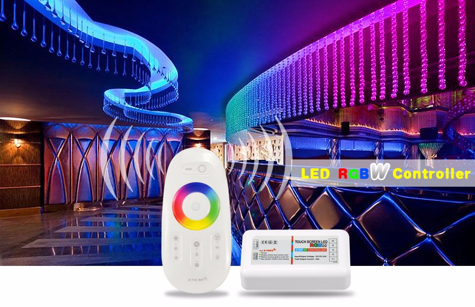 LED Strip light Accessoires DC12V 24 44 Keys IR RGB Control Dimmers;2.4G Wireless RF Touch Screen Remote RGB RGBW Controller