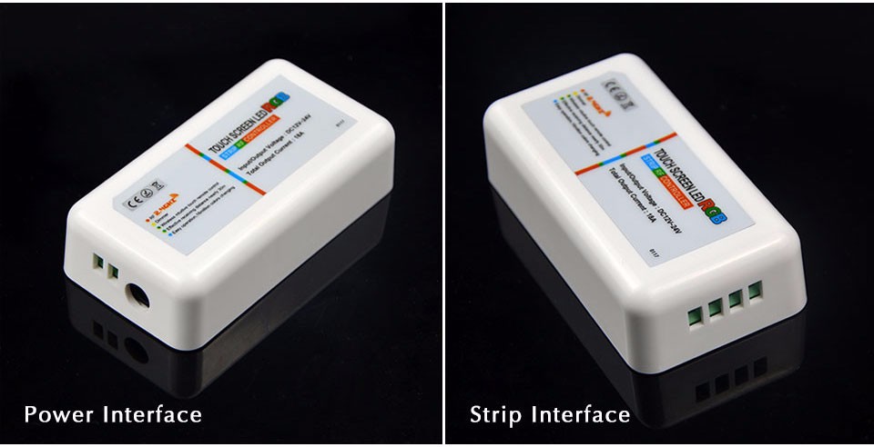 DC 12V 24V 18A LED RGB controller 2.4G touch screen RF remote control for RGB led strip light
