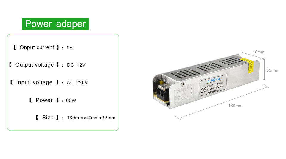 5A 60W AC 220V to DC 12V LED Driver switch Power Supply Adapter lighting Transformer For 2835 5050 5630 SMD LED Strip Light
