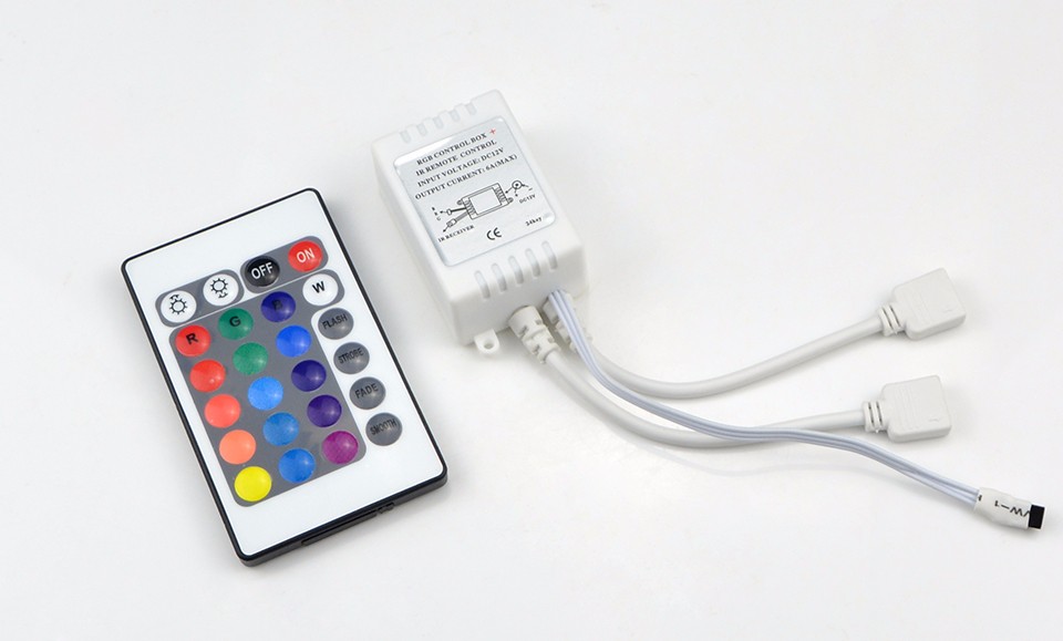 DC12V 6A 24Key Dual Output Port RGB LED Dimmer IR Remote Controller For 5050 2835 3528 3014 SMD RGB LED strip light