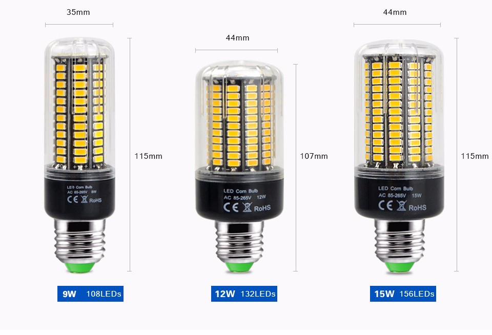 LED night light E27 220V 110V 3W 5W 7W 9W 12W 15W LED Corn Bulb SMD 5736 LED lamp home light