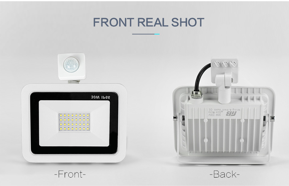 LED Floodlight PIR Motion Sensor 220V 10W 20W 30W 50W 100W Cold Warm White Reflector Waterproof IP66 Outdoor Induction Lighting