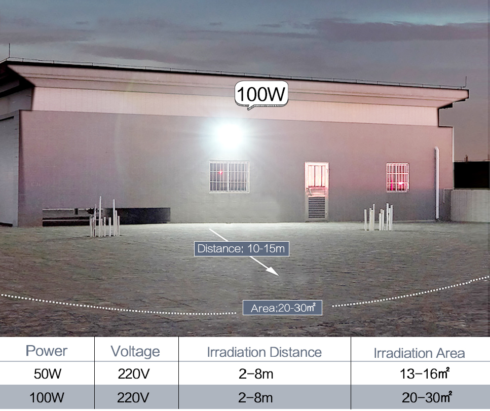 Flood light led Spotlight Wall Lamp With Motion sensor light 220V Cold Warm White 50W 100W IP66 outdoor lighting Street light