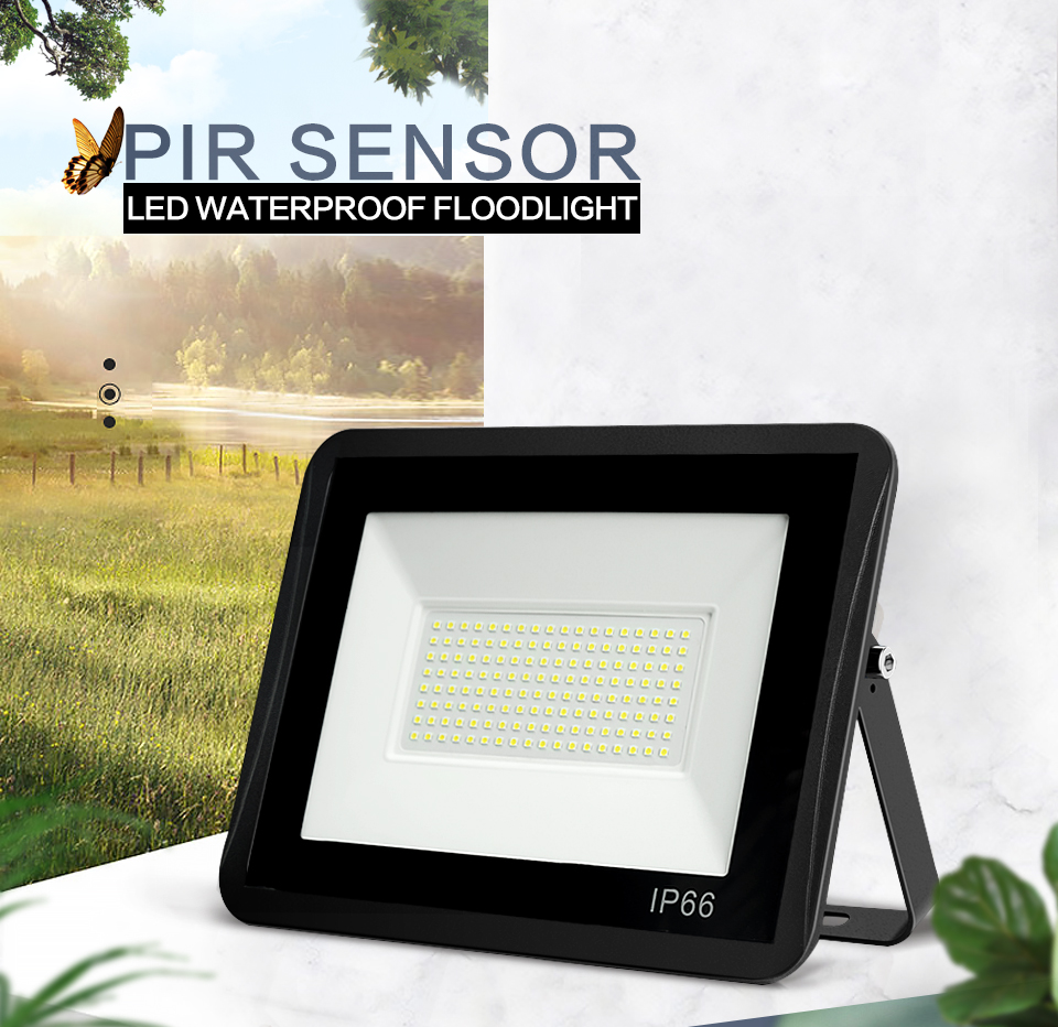 Flood light led Spotlight Wall Lamp With Motion sensor light 220V Cold Warm White 50W 100W IP66 outdoor lighting Street light