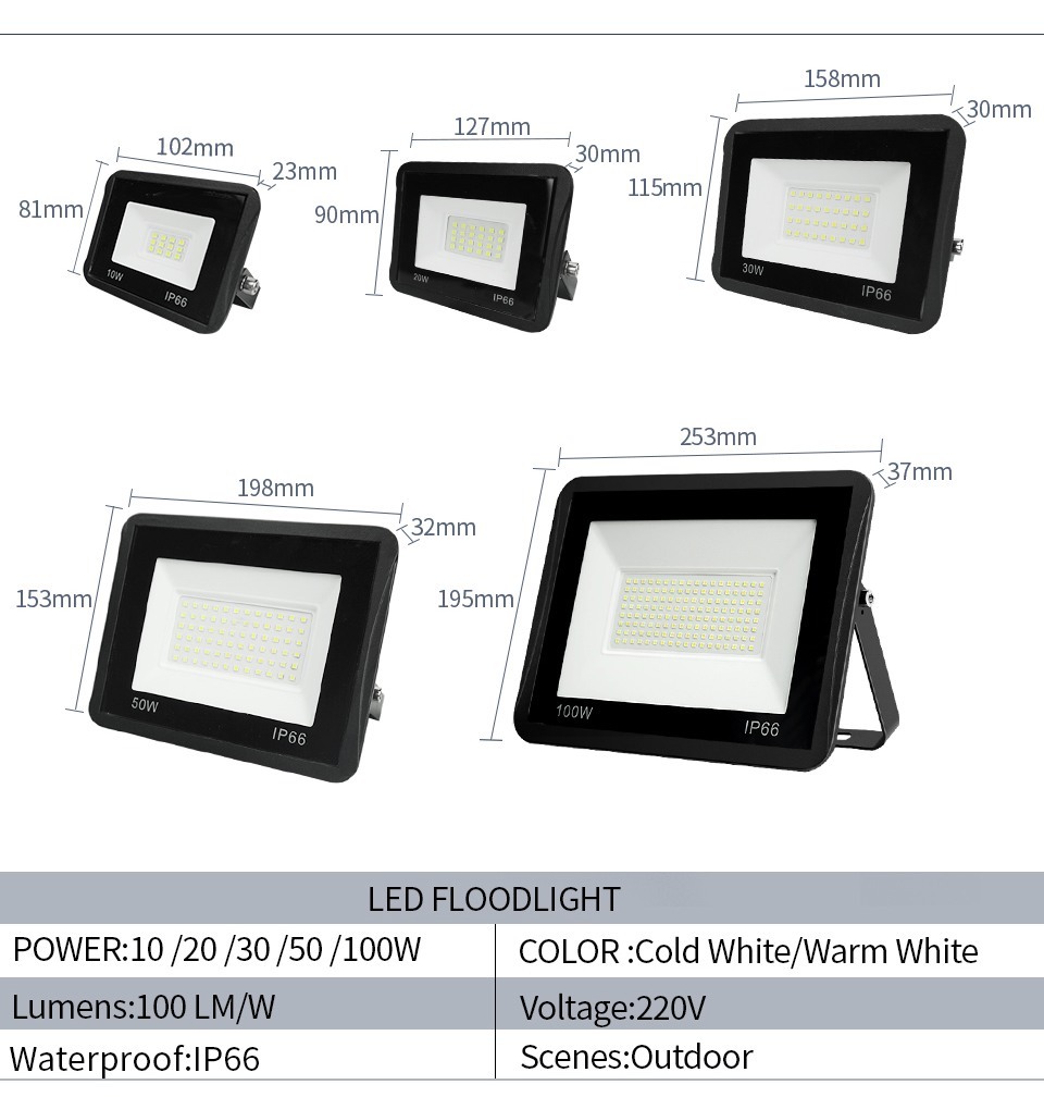 Flood light led projector 100W 50W Natural Street lamp with sensor 220V Auto Delay foco led exterior outdoor lighting Wall lamp