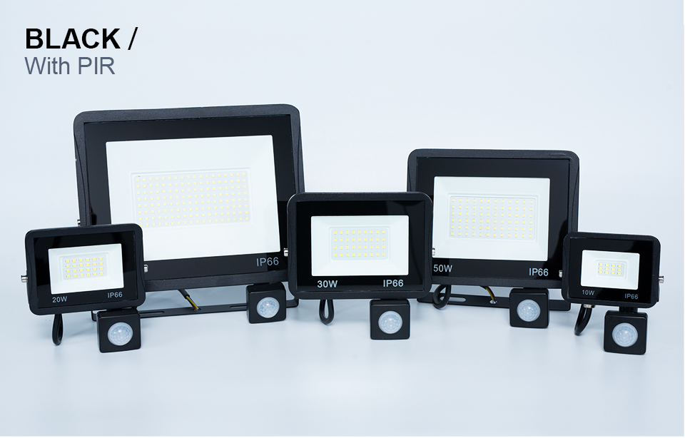 Led Flood Light PIR Motion Sensor Cold White IP66 220V Foco Led Exterior Projector Spotlight Outdoor Lighting Street Wall Lamps
