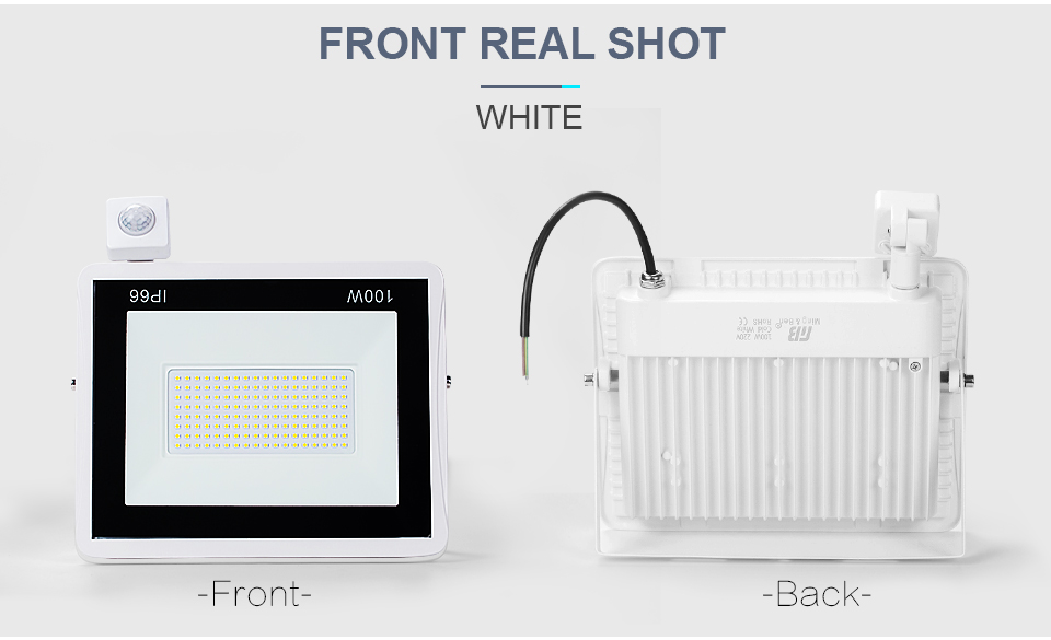 Led Flood Light PIR Motion Sensor Cold White IP66 220V Foco Led Exterior Projector Spotlight Outdoor Lighting Street Wall Lamps