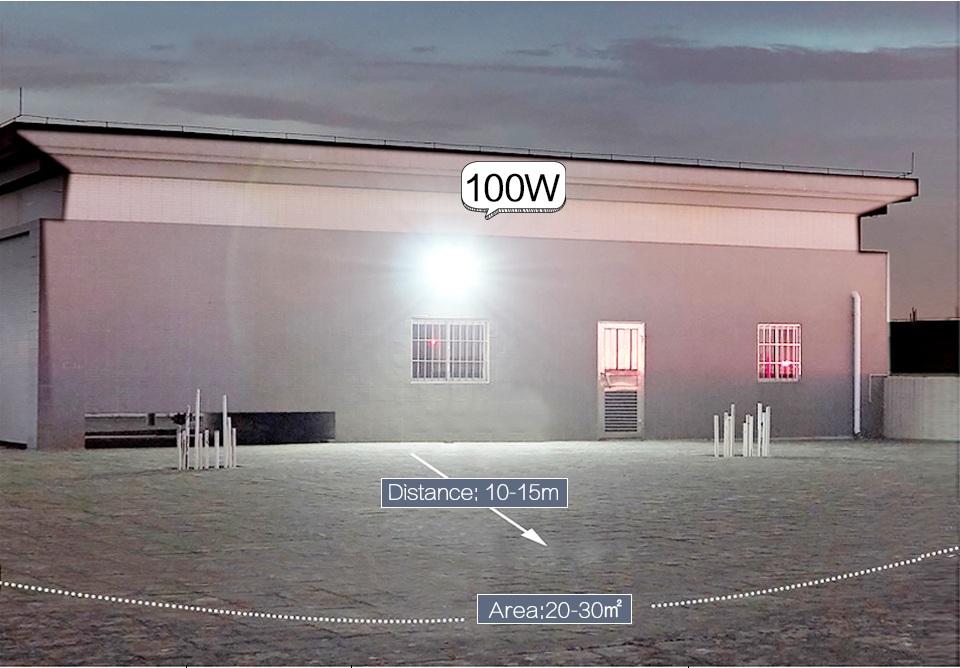 Black White LED Floodlight PIR Motion Sensor 220V 10W 20W 30W 50W 100W Outdoor Lamp Waterproof IP66 Spotlight Courtyard Footpath