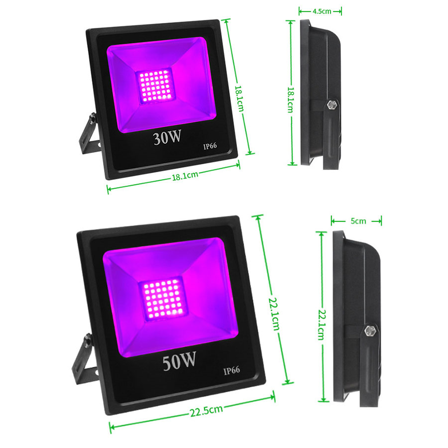 LED UV Black Light 50W 100W LED Blacklight with Plug IP66 Ultraviolet Floodlight Stage Light for Halloween Party DJ Disco Decor