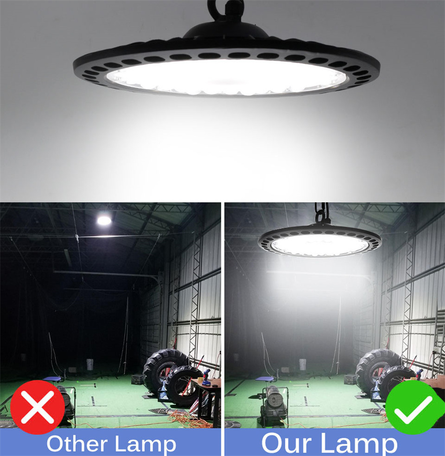 200W UFO LED High Bay Light IP54 Waterproof Warehouse LED Lights High Bay Lighting for Garage Factory Basement Parking Decor