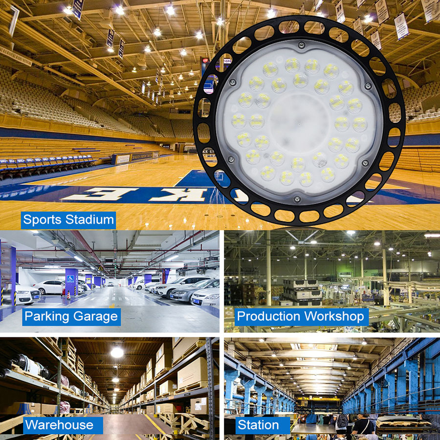 200W UFO LED High Bay Light IP54 Waterproof Warehouse LED Lights High Bay Lighting for Garage Factory Basement Parking Decor