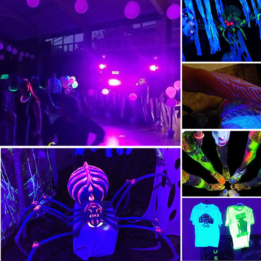 10W 30W 60W 100W UV LED Black Light Ultra Violet Led Flood Light Outdoor Waterproof Stage Light for Halloween Grow Party Decor