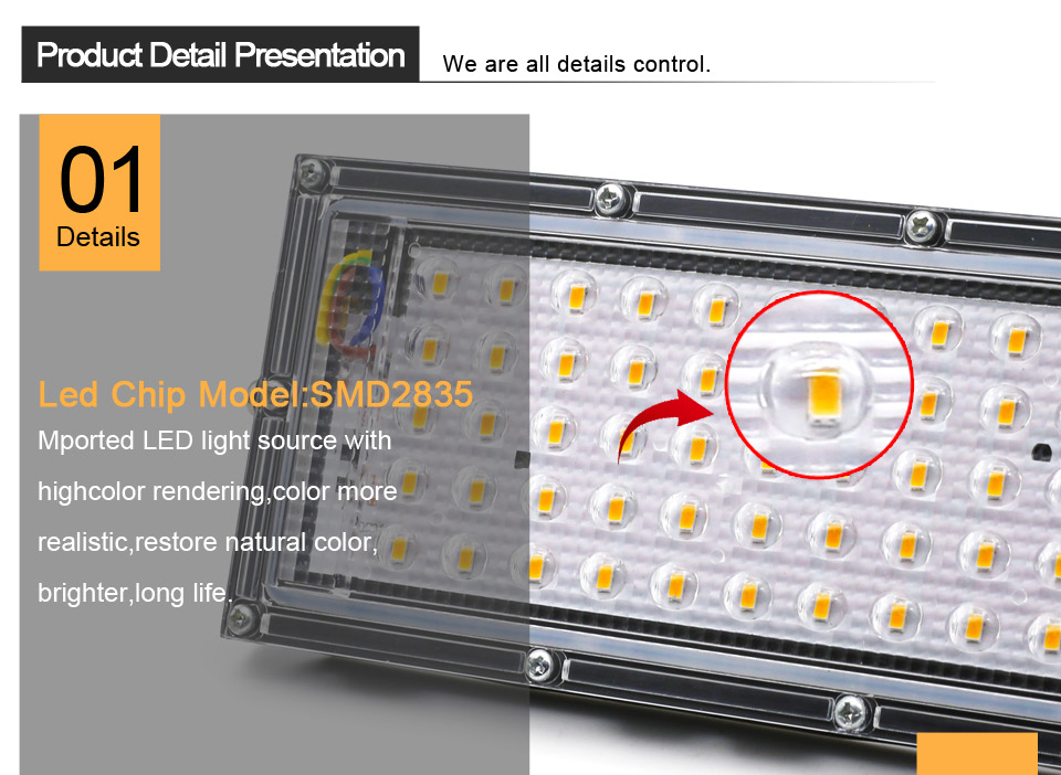 Led Flood Light 220V 50W 30W 10W Motion Sensor Reflector IP65 Waterproof Lighting Outdoor LED Spotlight Floodlight