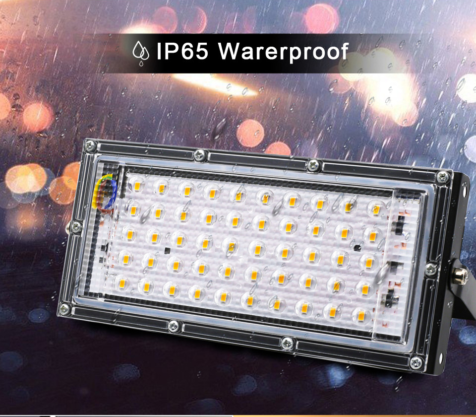 Led Flood Light 220V 50W 30W 10W Motion Sensor Reflector IP65 Waterproof Lighting Outdoor LED Spotlight Floodlight