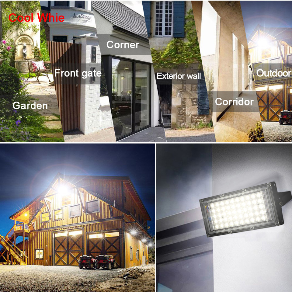 Led Flood Light 220V 50W 30W 10W Motion Sensor Reflector IP65 Waterproof Lighting Outdoor LED Spotlight Floodlight