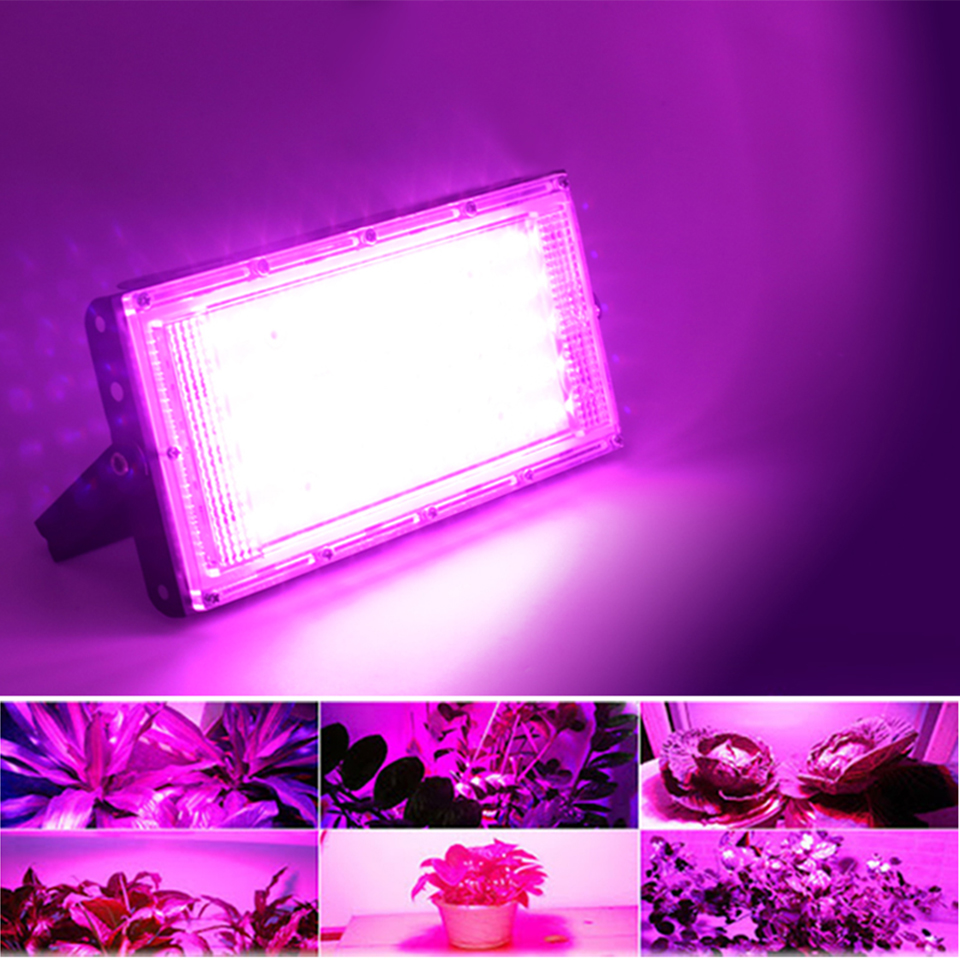 2Pcs 50W 100W LED Floodlight LED Spotlight 220V LED Grow Light PhytoLamp Streetlight Full Spectrum Lamp For plant growth lamp