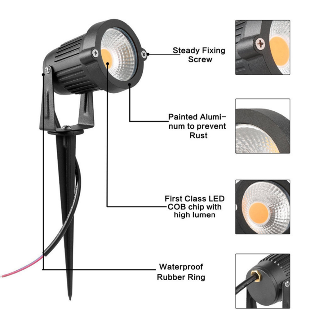 COB LED Spotlight Garden lighting 3W Outdoor Spike Lawn Lamp Waterproof Led reflector Path Outdoor Exterior Spot light 12V 24V