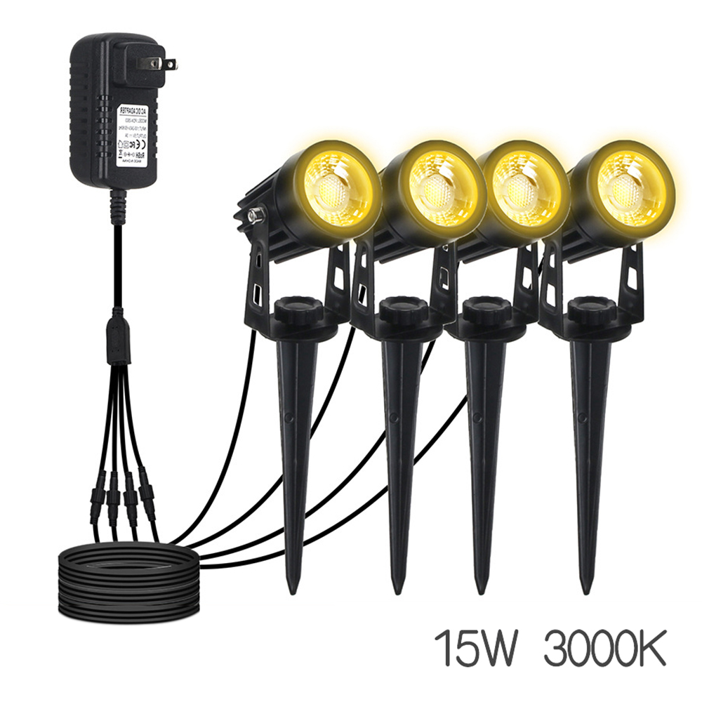 4pcs Set Outdoor Garden Landscape Light 220V 240V Super bright LED Lawn Lamp COB Waterproof Spike Lights Path Yard Spotlight