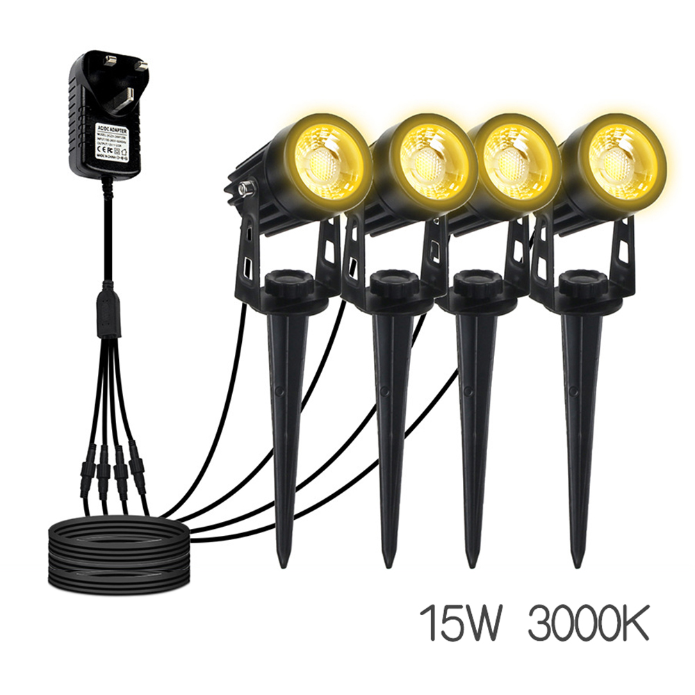 4pcs Set Outdoor Garden Landscape Light 220V 240V Super bright LED Lawn Lamp COB Waterproof Spike Lights Path Yard Spotlight