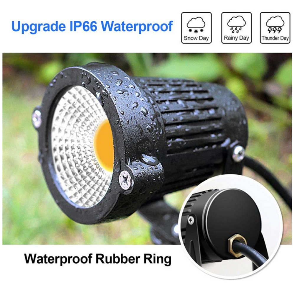 Outdoor Lighting AC 110V 220V Waterproof IP65 RGB LED Spotlight With Remote Control Garden Pathway COB Landscape Spike Lights
