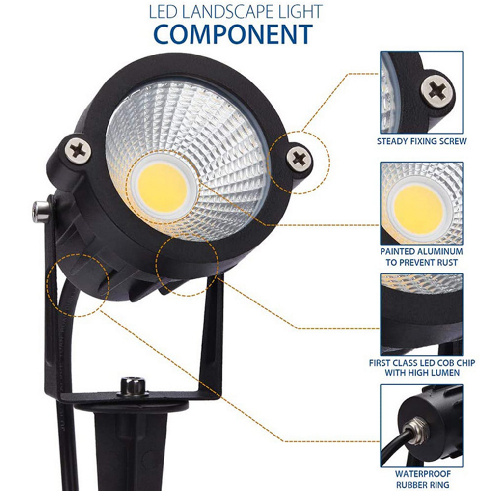 Outdoor Lighting AC 110V 220V Waterproof IP65 RGB LED Spotlight With Remote Control Garden Pathway COB Landscape Spike Lights