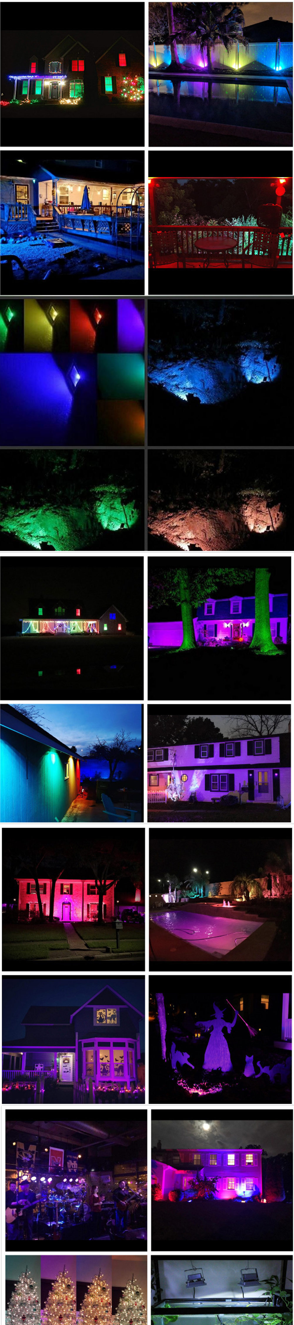 RGB LED Spotlight AC85-265V 10W 20W 30W 50W RGB LED FloodLight IP65 Waterproof Outdoor Landscape Lighting With 24Key IR Remote