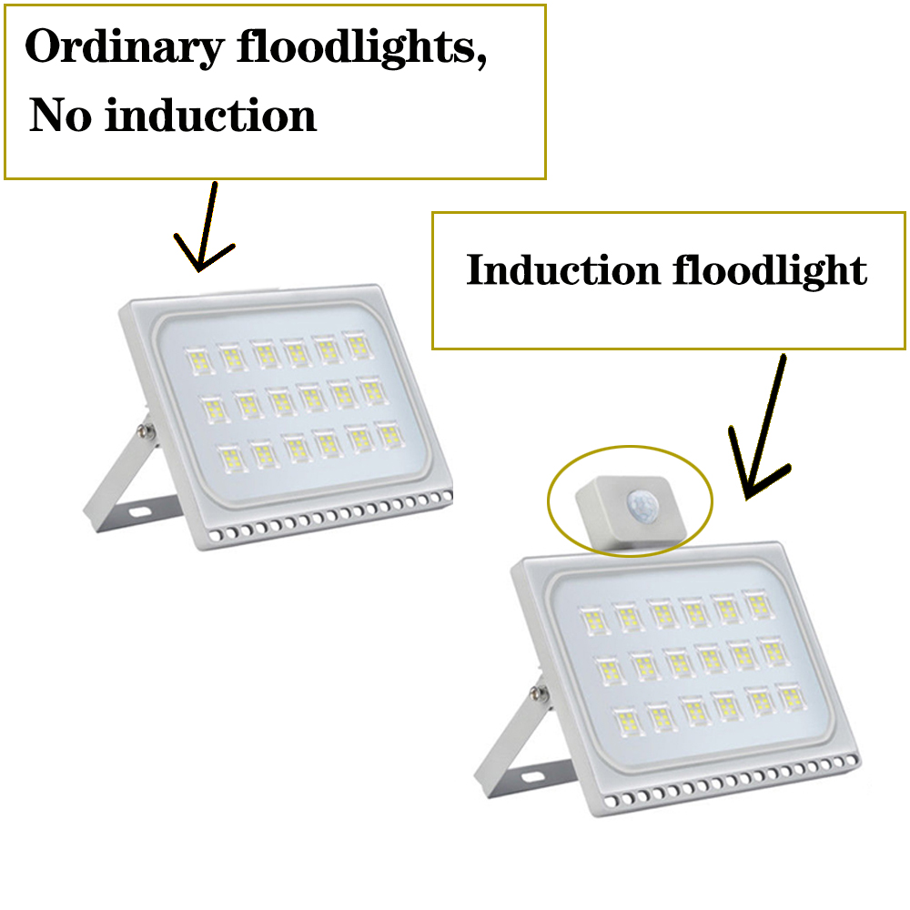 LED Flood Light 10W 30W 50W 100W 150W 500W PIR Motion Sensor Led Spotlight 220V Waterproof Led Refletor for Garden Wall Lamp
