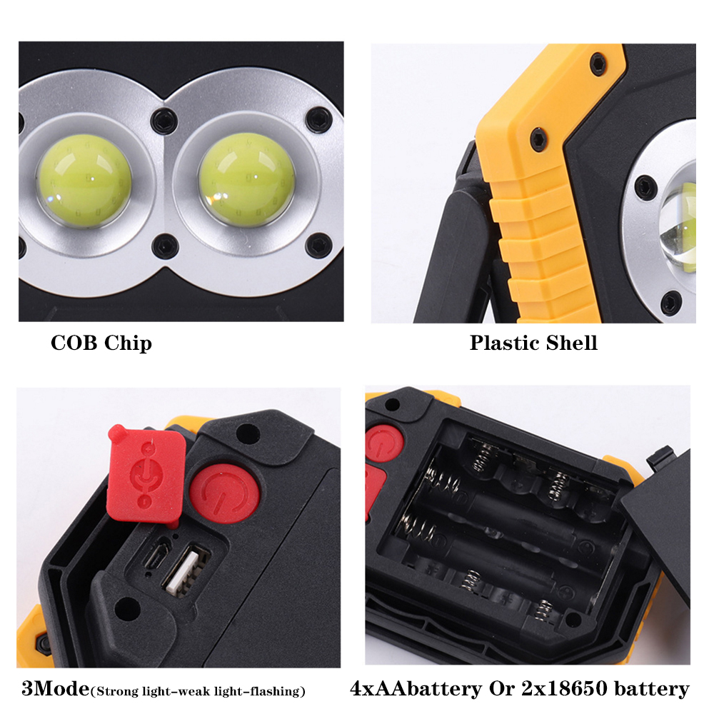 30W COB Led Floodlight Portable Waterproof Work Light 3 Mode USB Rechargeable Led Spotlight for Outdoor Hunting Camping Lighting