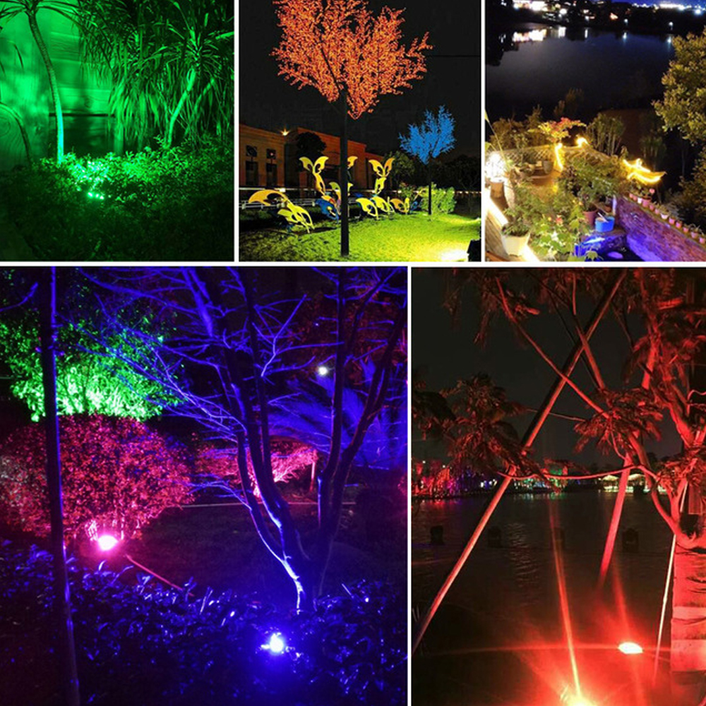 LED RGB Floodlight 20W 30W 50W 100W In Ground Lamp AC 110V 220V IP65 Waterproof Reflector Led Spotlight Outdoor RGB Flood Light