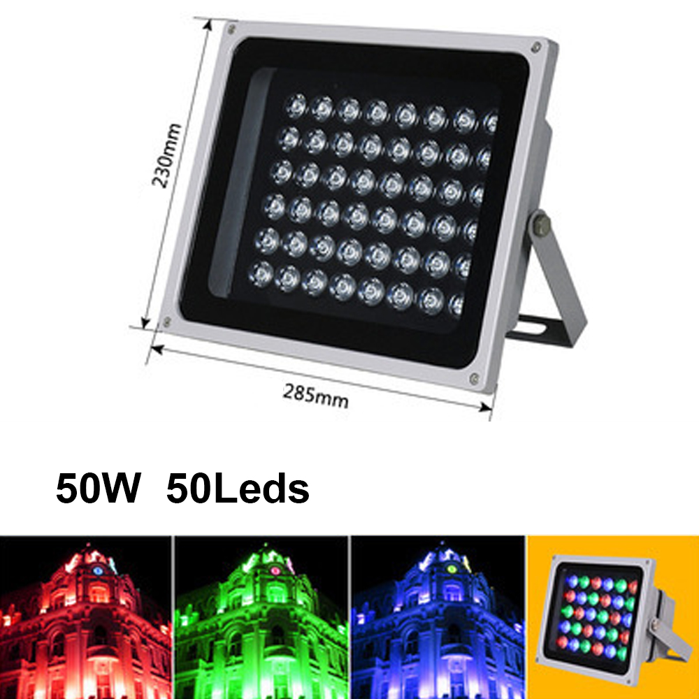 LED RGB Floodlight 20W 30W 50W 100W In Ground Lamp AC 110V 220V IP65 Waterproof Reflector Led Spotlight Outdoor RGB Flood Light