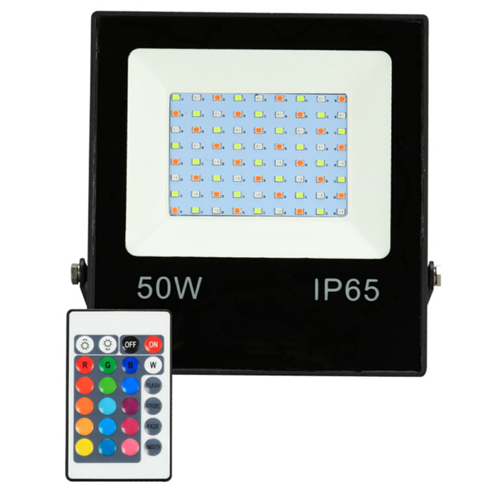RGB LED Flood Light IP65 Waterproof 220V 10W 30W 50W Outdoor Garden Projector Landscape Lighting Spotlight Wall Floodlights