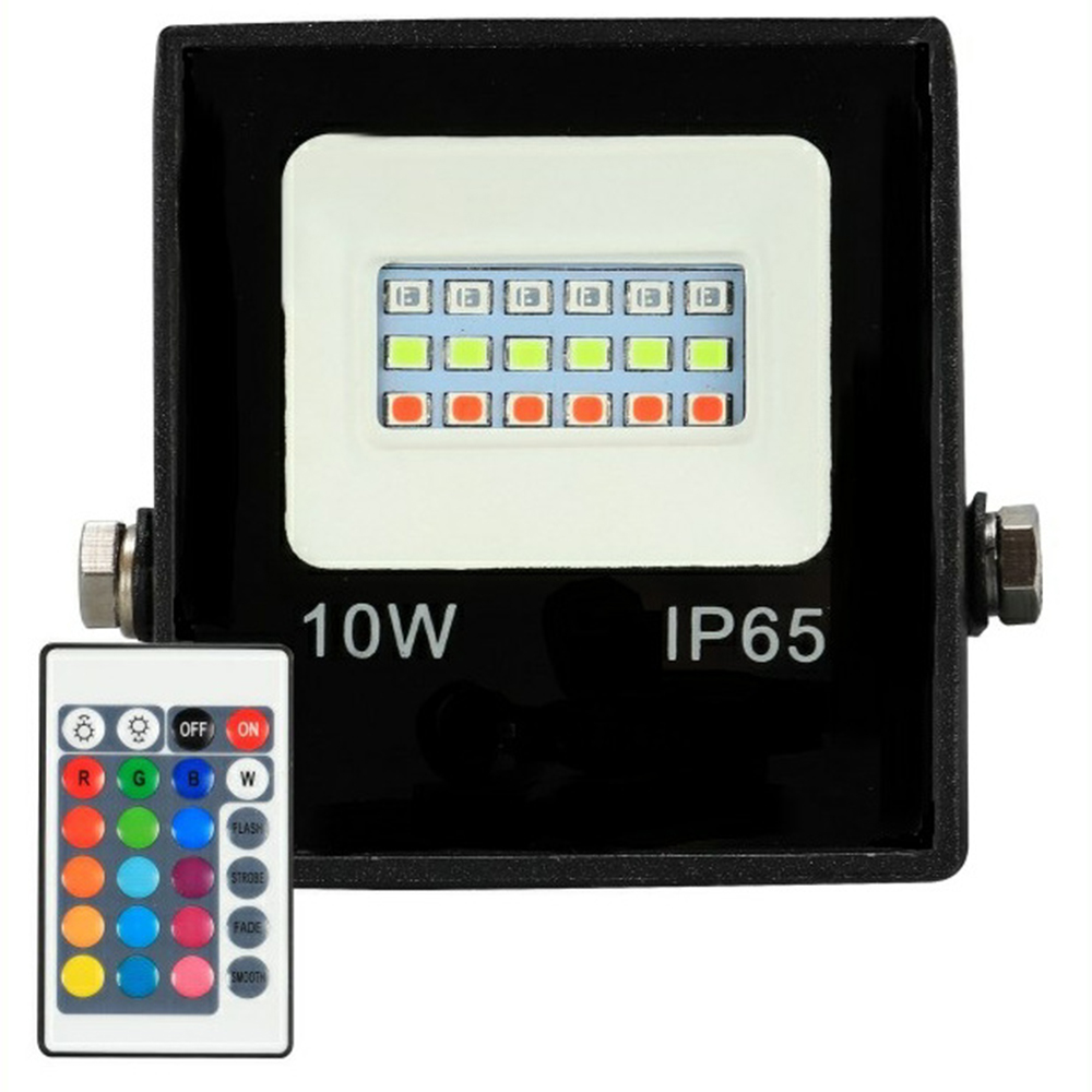 RGB LED Flood Light IP65 Waterproof 220V 10W 30W 50W Outdoor Garden Projector Landscape Lighting Spotlight Wall Floodlights