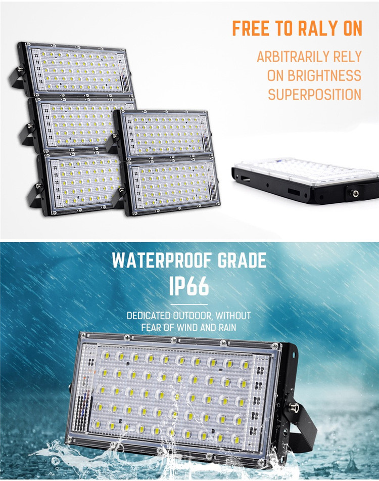 50W LED flood light AC 220V 230V 240V outdoor searchlight spotlight IP65 waterproof projector street lamp landscape lighting