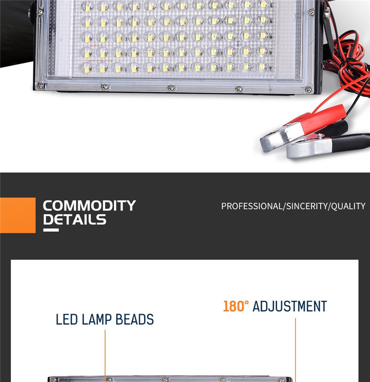 100W LED flood light DC 12V outdoor travel searchlight spotlight IP65 waterproof projector street light landscape lighting