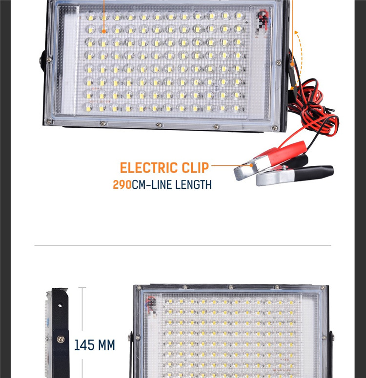 100W LED flood light DC 12V outdoor travel searchlight spotlight IP65 waterproof projector street light landscape lighting