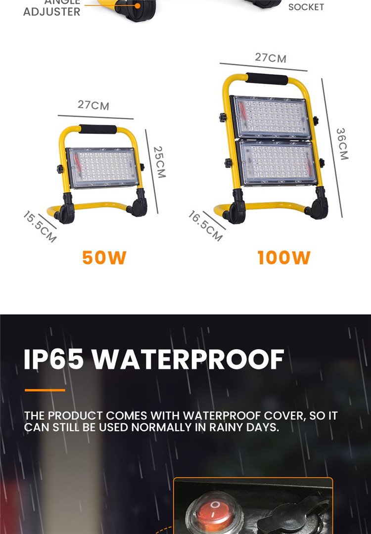 High power Floodlight 200W 300W 400W 500W AC 110V 220V waterproof LED spotlight outdoor construction engineering lighthouse