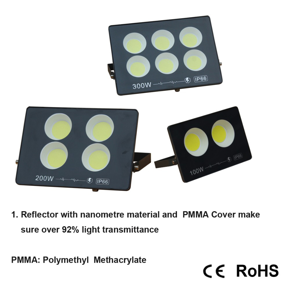 2 PCS /Lot LED Flood light 100W 200W 300W 400W 500W 600W Led high-power projection lamp outdoor lighting advertising light