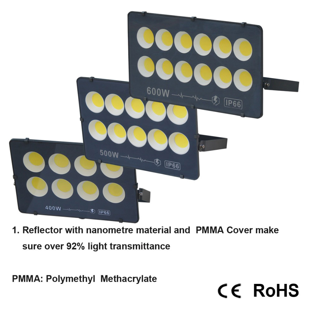 2 PCS /Lot LED Flood light 100W 200W 300W 400W 500W 600W Led high-power projection lamp outdoor lighting advertising light