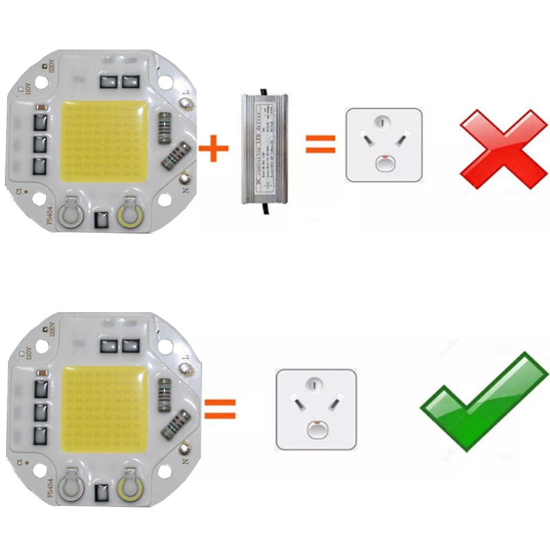 30W 50W LED COB Chip LED High Power Projection Lamp Outdoor Lighting Advertising lamp Inductive Floodlight
