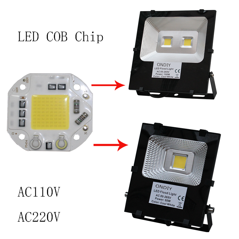 30W 50W LED COB Chip LED High Power Projection Lamp Outdoor Lighting Advertising lamp Inductive Floodlight