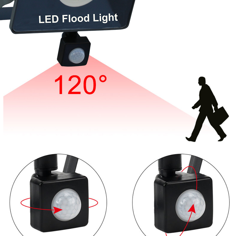 LED Induction lamp Flood light PIR motion sensor indoor and outdoor lighting decorative lighting home street garden 30W 50W 100W
