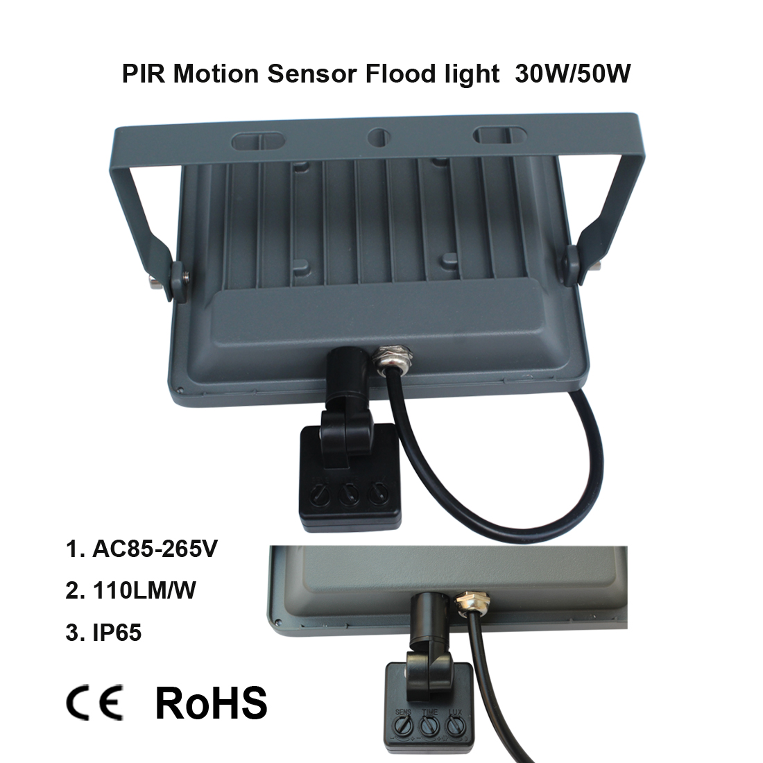 LED Induction lamp Flood light PIR motion sensor indoor and outdoor lighting decorative lighting home street garden 30W 50W 100W