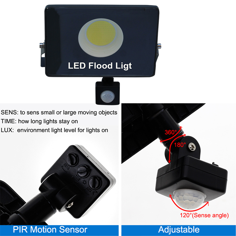 LED Induction lamp Flood light PIR motion sensor indoor and outdoor lighting decorative lighting home street garden 30W 50W 100W
