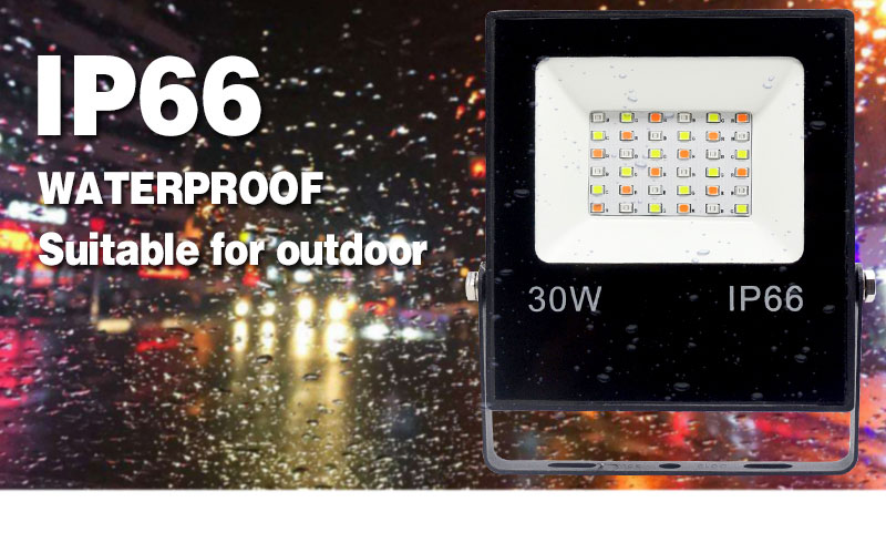 RGB Led Floodlight IP66 50W 30W SMD 2835 Floodlit Lamp Reflector with Remote Control Outdoor Street Lighting Color Spotlight