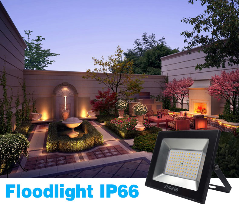 220V LED FloodLight 10W 30W 50W 100W Reflector LED Flood Light Waterproof IP66 Spotlight Wall Outdoor Lighting Warm Cold White