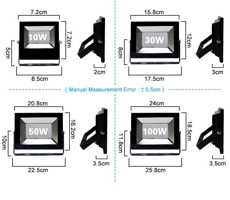 220V LED FloodLight 10W 30W 50W 100W Reflector LED Flood Light Waterproof IP66 Spotlight Wall Outdoor Lighting Warm Cold White